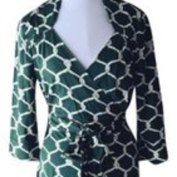 Banana Republic Dark Green Wrap Dress - Picture 2 of 8